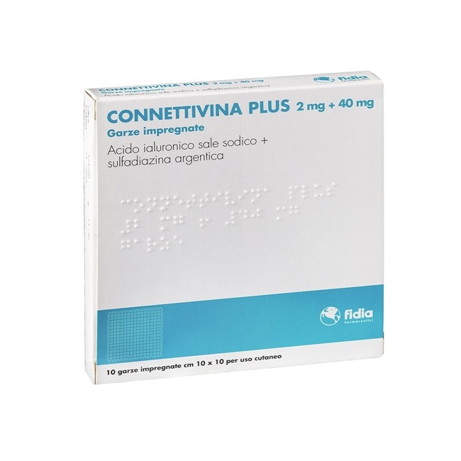 Fidia Connettivina Plus 2mg + 40mg 10 Garze Dimensioni 10x10