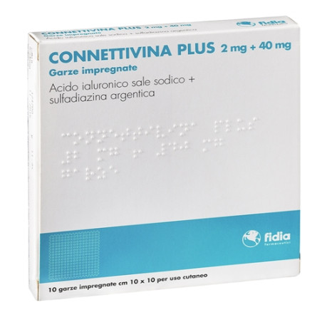 Fidia Connettivina Plus 2mg + 40mg 10 Garze Dimensioni 10x10