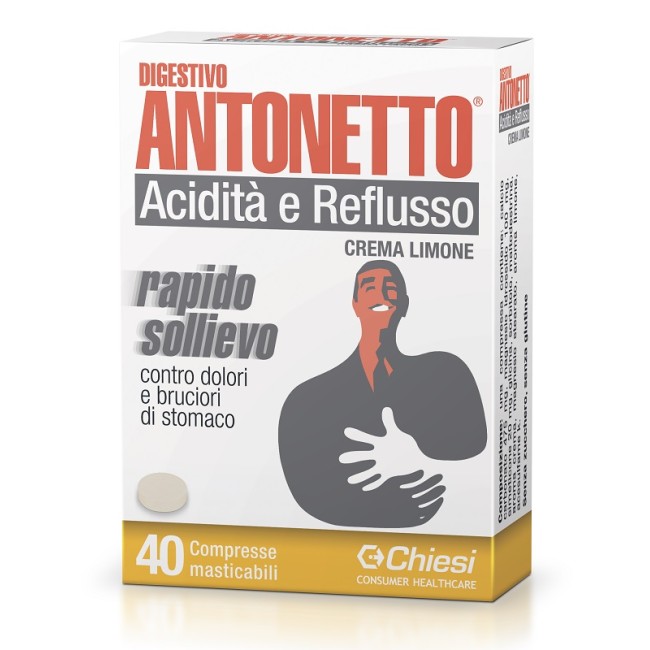 Marco Antonetto Digestivo Antonetto Acidità E Reflusso Crema Limone 40 Compresse Masticabili