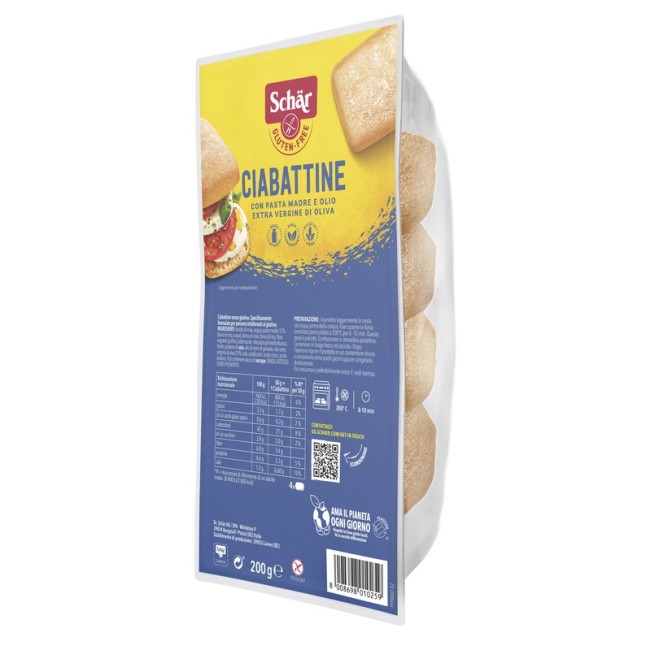 Schar Ciabattine Precotte Dietetiche Senza Glutine 200g