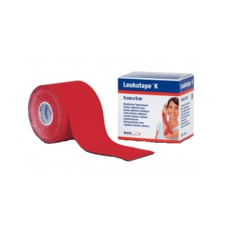 LEUKOTAPE K BENDA ANELASTICA IN ROCCHETTO PER TAPING KINESIOLOGICO ROSSO 5X500 CM