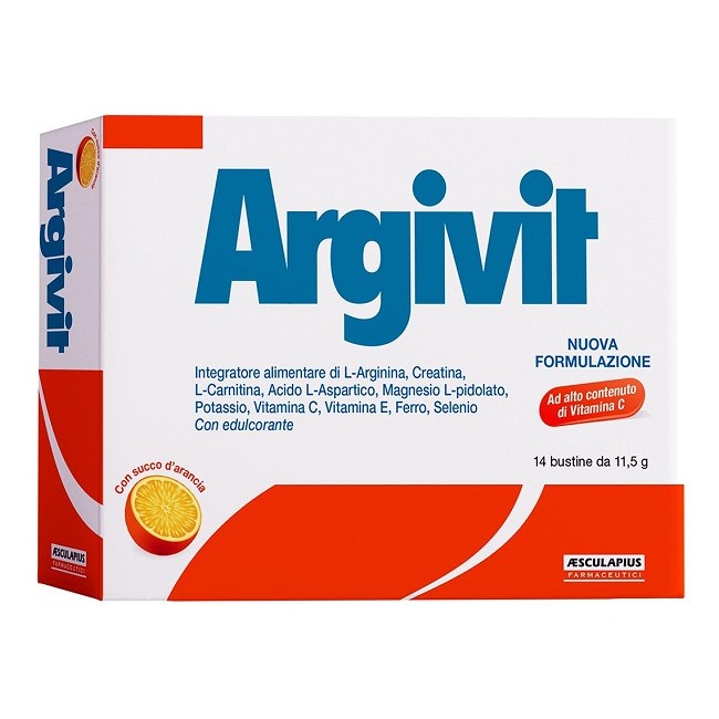 Confezione da 14 bustine di Argivit integratore pro energetico che aumenta la performance