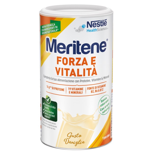 Confezione da 270 Grammi di Meritene  Protein Gusto Vaniglia.