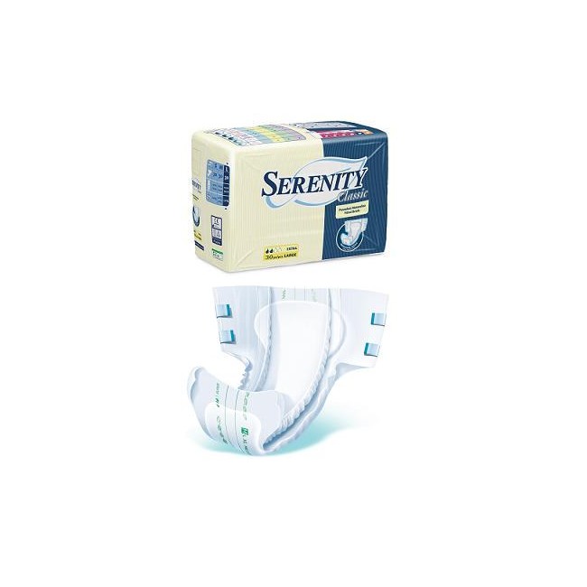 PANNOLONE PER INCONTINENZA A MUTANDINA SERENITY CLASSIC SUPER TAGLIA MEDIUM 30 PEZZI