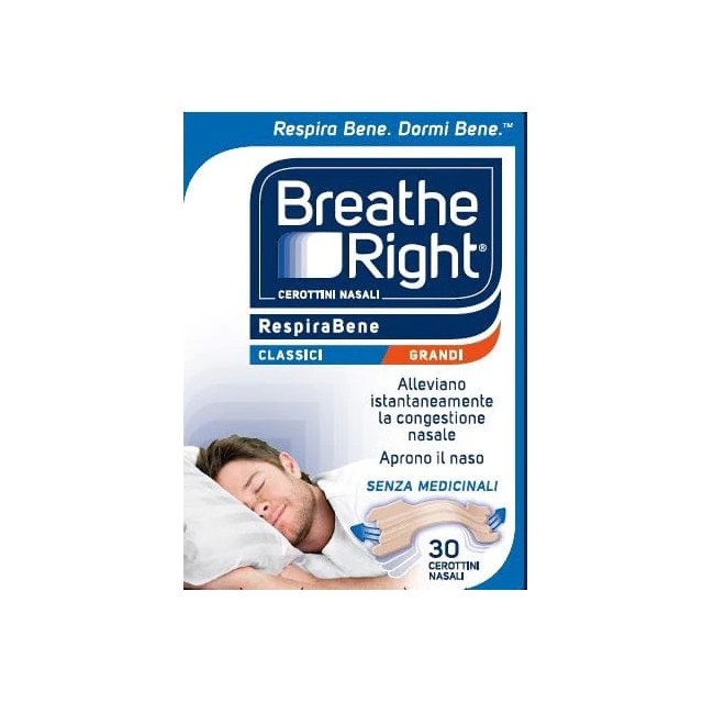 CEROTTI NASALI BREATHE RIGHT CLASSICI GRANDI 30 PEZZI