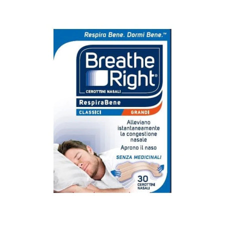 CEROTTI NASALI BREATHE RIGHT CLASSICI GRANDI 30 PEZZI