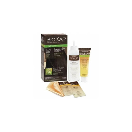 BIOKAP NUTRICOLOR DELICATO RAPID 5,05 CASTANO NOCCIOLA TINTA TUBO+FLACONE 135 ML BIOSLINE