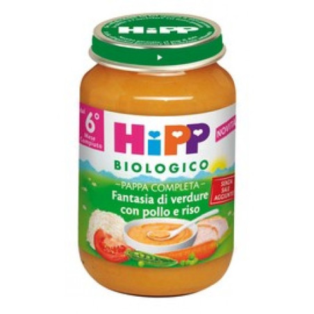 HIPP BIO PAPPA PRONTA FANTAS VERD POLLO RISO 190 G