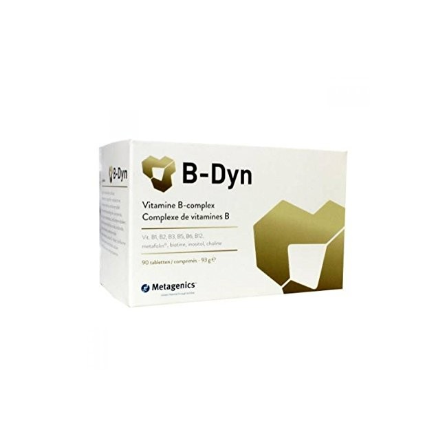 Confezione da 90 compresse di Metagenics B dyn integratore di vitamine del gruppo B.