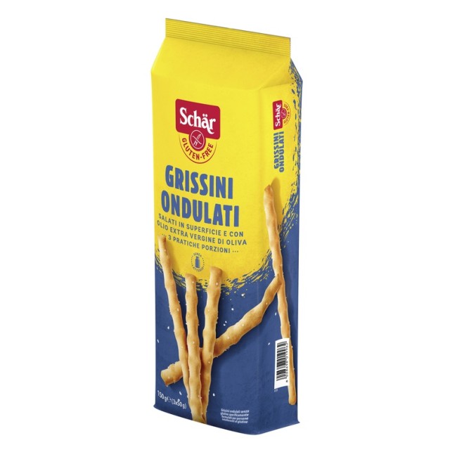 SCHAR GRISSINI ONDULATI SALATI IN SUPERFICIE 3 PORZIONI DA 50 G