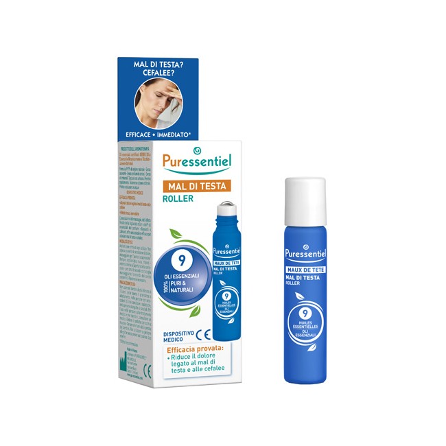 PURESSENTIEL ROLLER MAL DI TESTA AI 9 OLI ESSENZIALI 5 ML