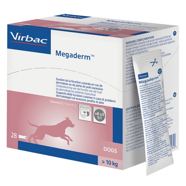 MEGADERM SUPPLEMENTO CANI SUPERIORI A 10 KG SCATOLA DA 28 SACCHETTI MONODOSE 4 ML