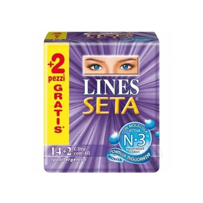 ASSORBENTE LINES SETA ULTRA CON ALI 16 PEZZI