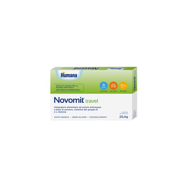 NOVOMIT TRAVEL 12 GOMME DA MASTICARE GUSTO ARANCIA