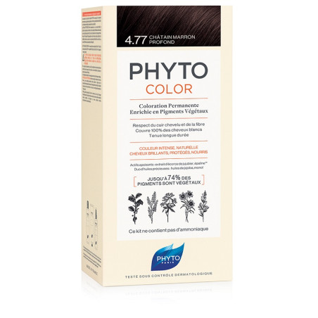 PHYTOCOLOR 4,77 CASTANO MARRONE INTENSO LATTE + CREMA + MASCHERA + 1 PAIO DI GUANTI