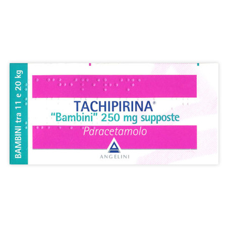 Angelini Tachipirina Bambini 250mg Supposte Per Febbre e Dolore 10 Supposte