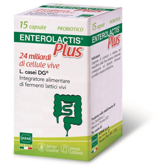 ENTEROLACTIS PLUS 15 CAPSULE 24 MILIARDI DI CELLULE VIVE