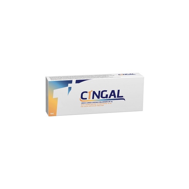 SIRINGA PRERIEMPITA INTRA ARTICOLARE CINGAL 4 ML 22MG/ML ACIDO RETICOLATO CON 4,5 MG/ML TRIAMCINOLONE ESACETONIDE