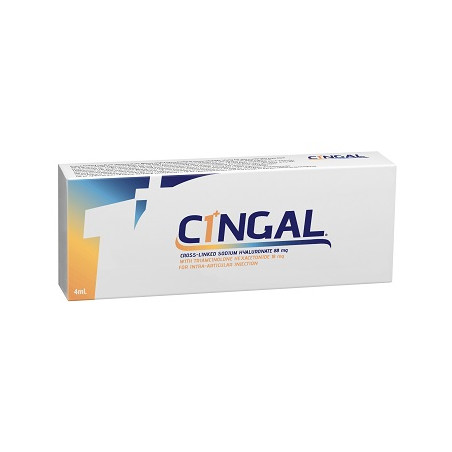 SIRINGA PRERIEMPITA INTRA ARTICOLARE CINGAL 4 ML 22MG/ML ACIDO RETICOLATO CON 4,5 MG/ML TRIAMCINOLONE ESACETONIDE