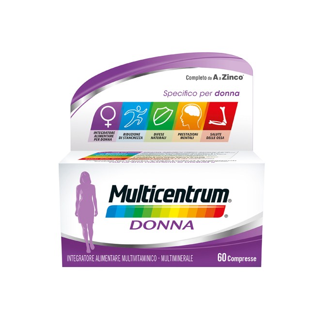 Confezione da 60 compresse di Multicentrum Donna multivitaminico multiminerale