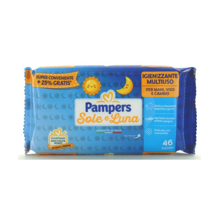 PAMPERS WIPES SOLE & LUNA EFFETTO SPUGNA 60 SALVIETTE