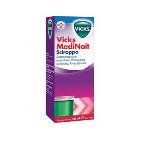 Vicks MediNait Sciroppo Trattamento Dei Sintomi Del Raffreddore E Influenza 180ml