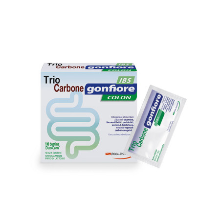 TRIOCARBONE GONFIORE IBS 10 BUSTE DUOCAM DA 2 G + 1,5 G