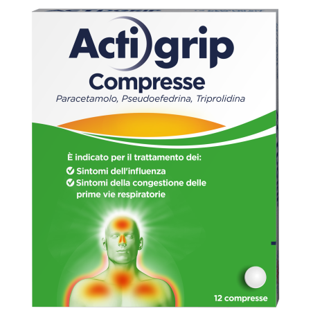 ACTIGRIP*12CPR 2,5+60+500MG