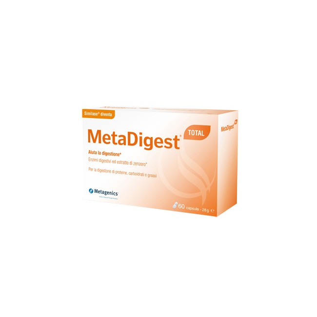 Confezione da 60 capsule di Metagenics Metadigest total Integratore per favorire la digestione