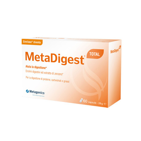 Confezione da 60 capsule di Metagenics Metadigest total Integratore per favorire la digestione