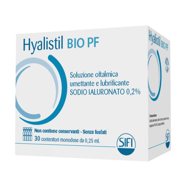 HYALISTIL BIO PF SOLUZIONE OFTALMICA PHOSPHATE FREE MONODOSE A BASE DI ACIDO IALURONICO 0,2% 30 FLACONCINI 0,25 ML