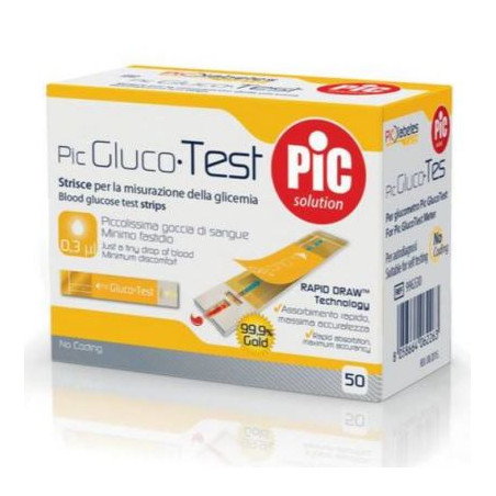 STRISCE MISURAZIONE GLICEMIA PIC GLUCOTEST 50 PEZZI