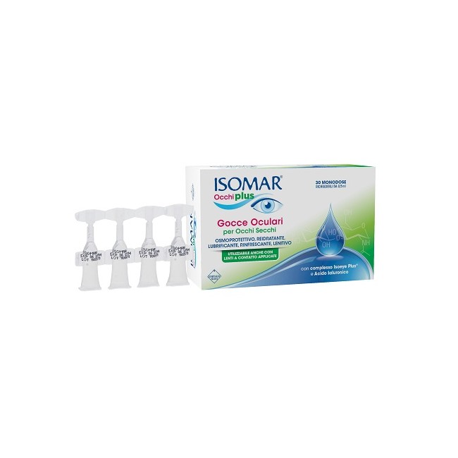 ISOMAR OCCHI PLUS GOCCE OCULARI PER OCCHI SECCHI ALL'ACIDO IALURONICO 0,25% 30 FLACONCINI MONODOSE