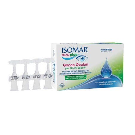 ISOMAR OCCHI PLUS GOCCE OCULARI PER OCCHI SECCHI ALL'ACIDO IALURONICO 0,25% 30 FLACONCINI MONODOSE