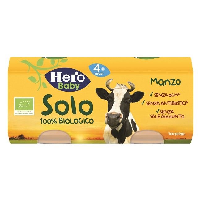 HERO SOLO OMOGENEIZZATO MANZO 100% BIO 2X80G