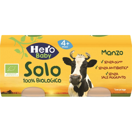 HERO SOLO OMOGENEIZZATO MANZO 100% BIO 2X80G