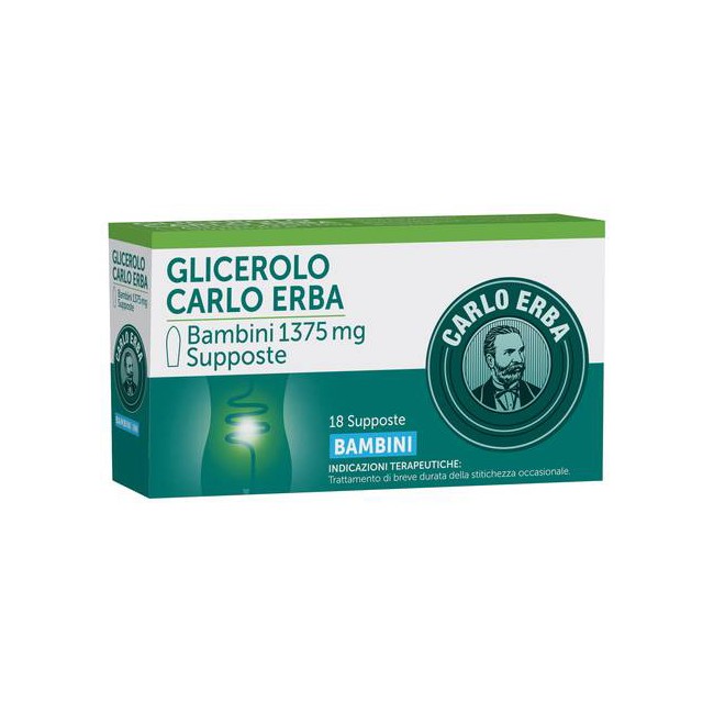 Carlo Erba Glicerolo Bambini 1375mg Lassativo 18 Supposte