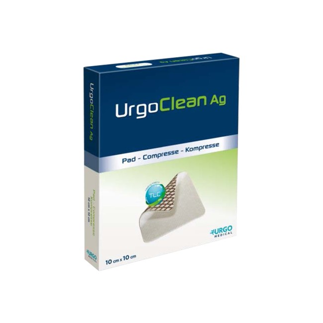 MEDICAZIONE TNT ASSORBENTE GELIFICANTE URGOCLEAN AG/SILVER 6X6CM 5 PEZZI