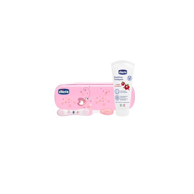 CHICCO SET DENTALE ROSA CON FLUORO