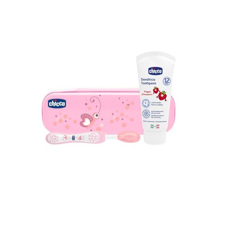 CHICCO SET DENTALE ROSA CON FLUORO