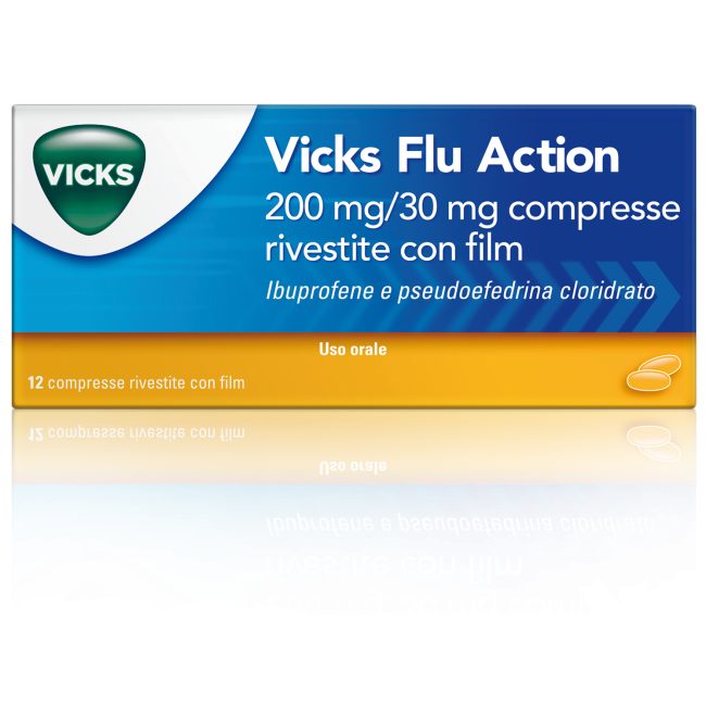 VICKS FLU ACTION*12CPR200+30MG