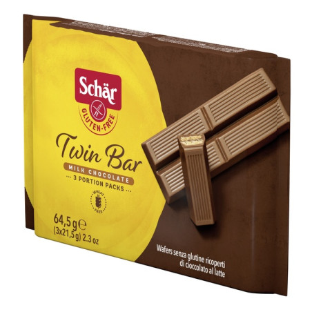 SCHAR TWIN BAR WAFERS RICOPERTI DI CIOCCOLATO AL LATTE 3 PEZZI DA 21,5 G