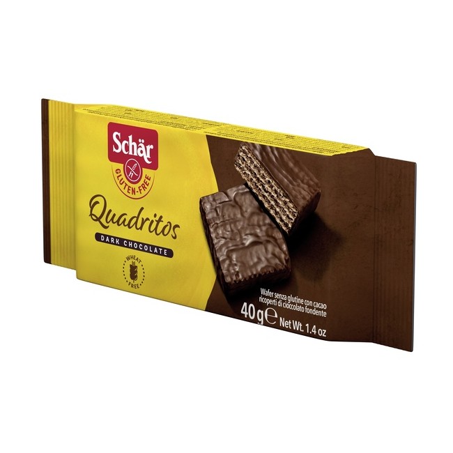 SCHAR QUADRITOS WAFER CON CACAO RICOPERTI DI CIOCCOLATO FONDENTE 40 G