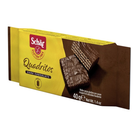 SCHAR QUADRITOS WAFER CON CACAO RICOPERTI DI CIOCCOLATO FONDENTE 40 G