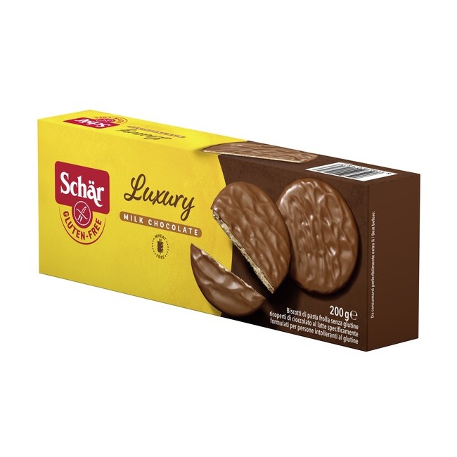 SCHAR LUXURY BISCOTTI DI PASTA FROLLA RICOPERTI DI CIOCCOLATO AL LATTE 200 G