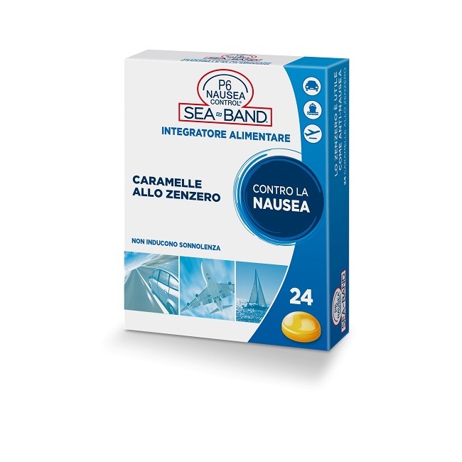 P6 NAUSEA CONTROL CARAMELLE ANTI NAUSEA VIAGGIO ALLO ZENZERO 24 PEZZI