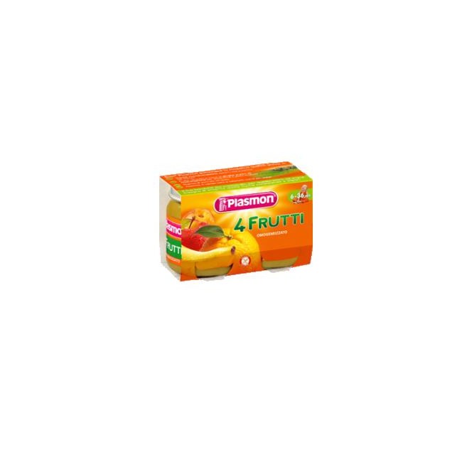 PLASMON OMOGENEIZZATO 4 FRUTTI 2 X 104 G