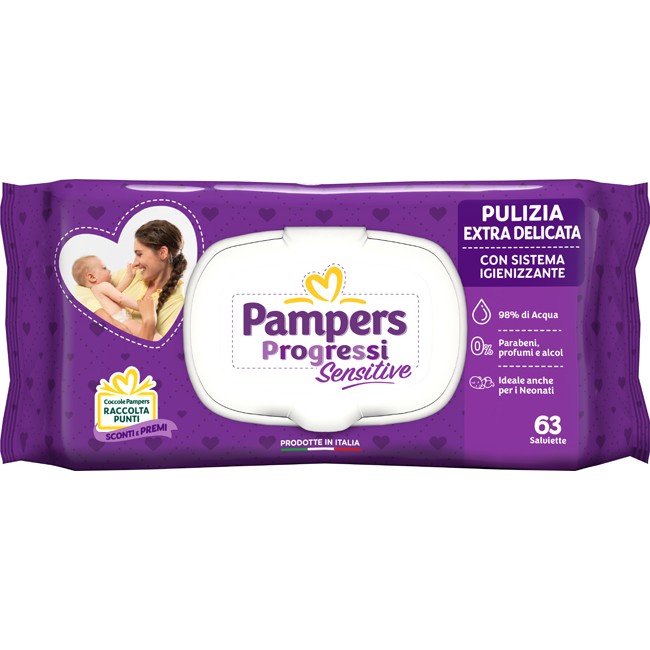 PAMPERS SALVIETTE SENSITIVE ALOE RIC 63 PEZZI