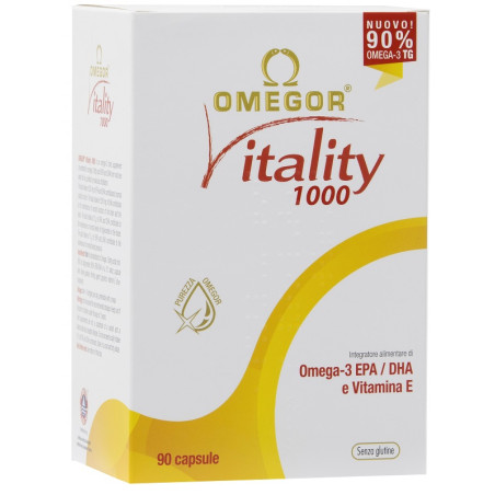 Confezione da 90 capsule di Omegor Vitality 1000 integratore di omega 3