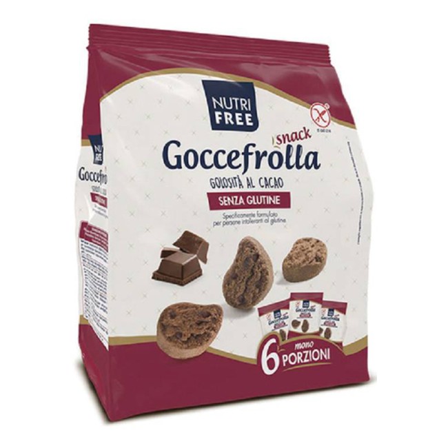 NUTRIFREE GOCCEFROLLA SNACK GOLOSITA' AL CACAO SENZA LATTOSIO 6 MONOPORZIONI DA 40 G